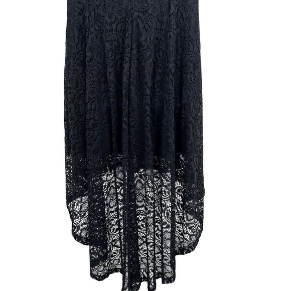 H R Homrain Women 3X Black Lace High Low Sleeveless Midi Dress Whimsigoth Witchy - Picture 8 of 16